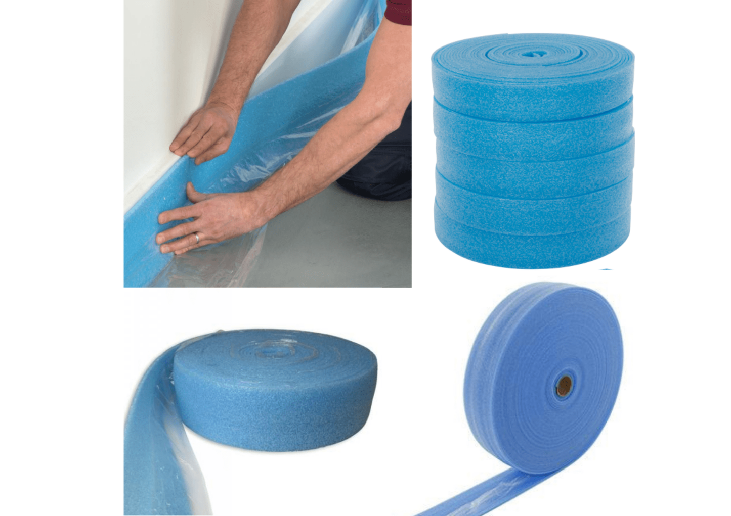 Builders Merchant Direct Perimeter Strip With PVC Apron & Tear Off Slits - 8mm x 150mm x 50m