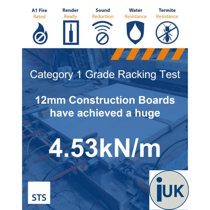 STS STS A1 Fire Rated Render Carrier Construction Cement Board 6mm, 9mm & 12mm