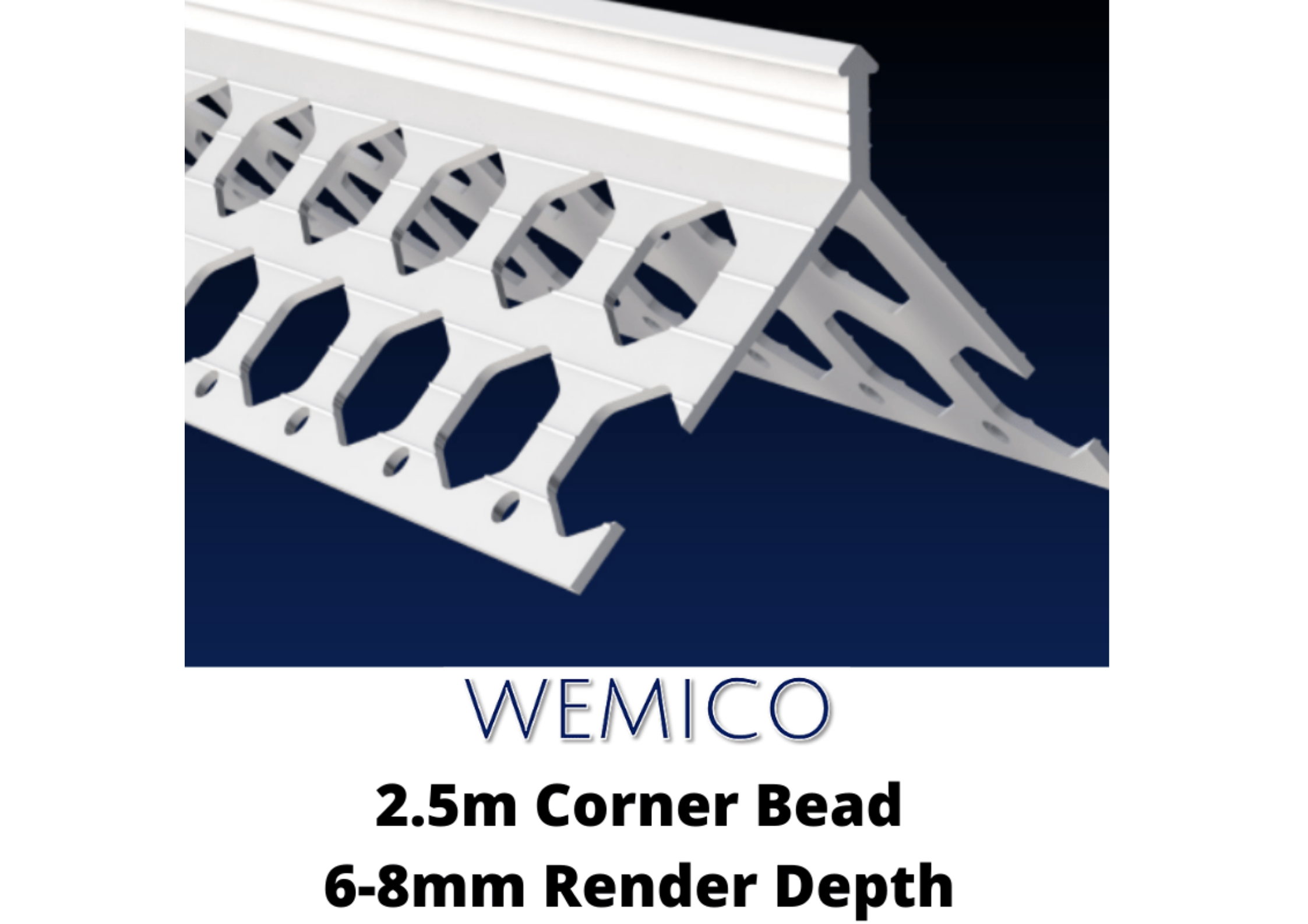 Wemico WHITE X 5 Wemico C6 PVC Corner Bead 2.5m