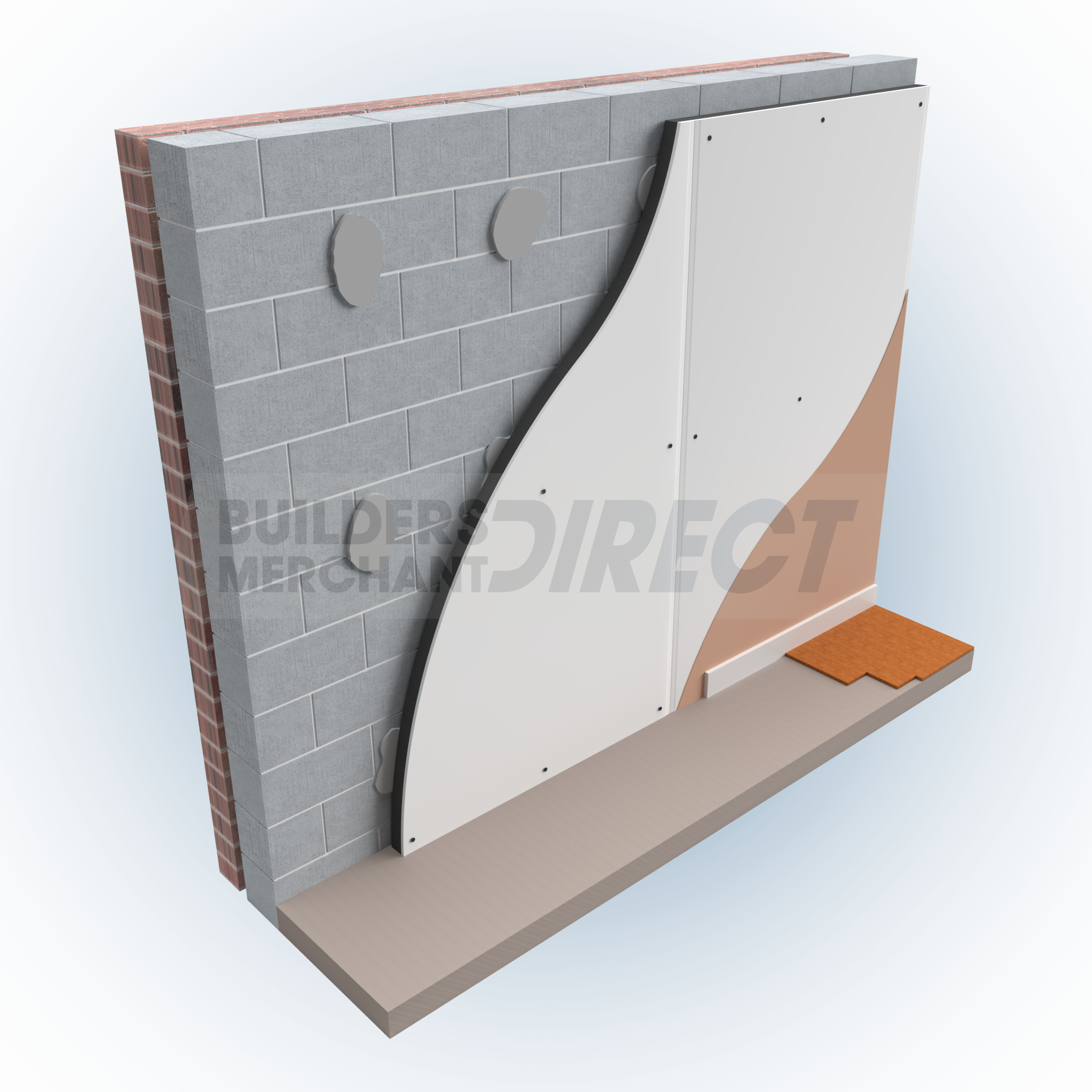 Tekwarm Insulation Tekwarm High Performance + EPS Insulated Plasterboard 2400 x 1200mm