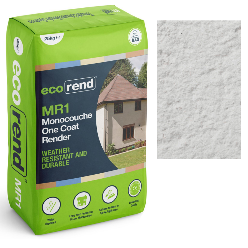 eco Marble White MR1 Eco Rend Monocouche One Coat Render