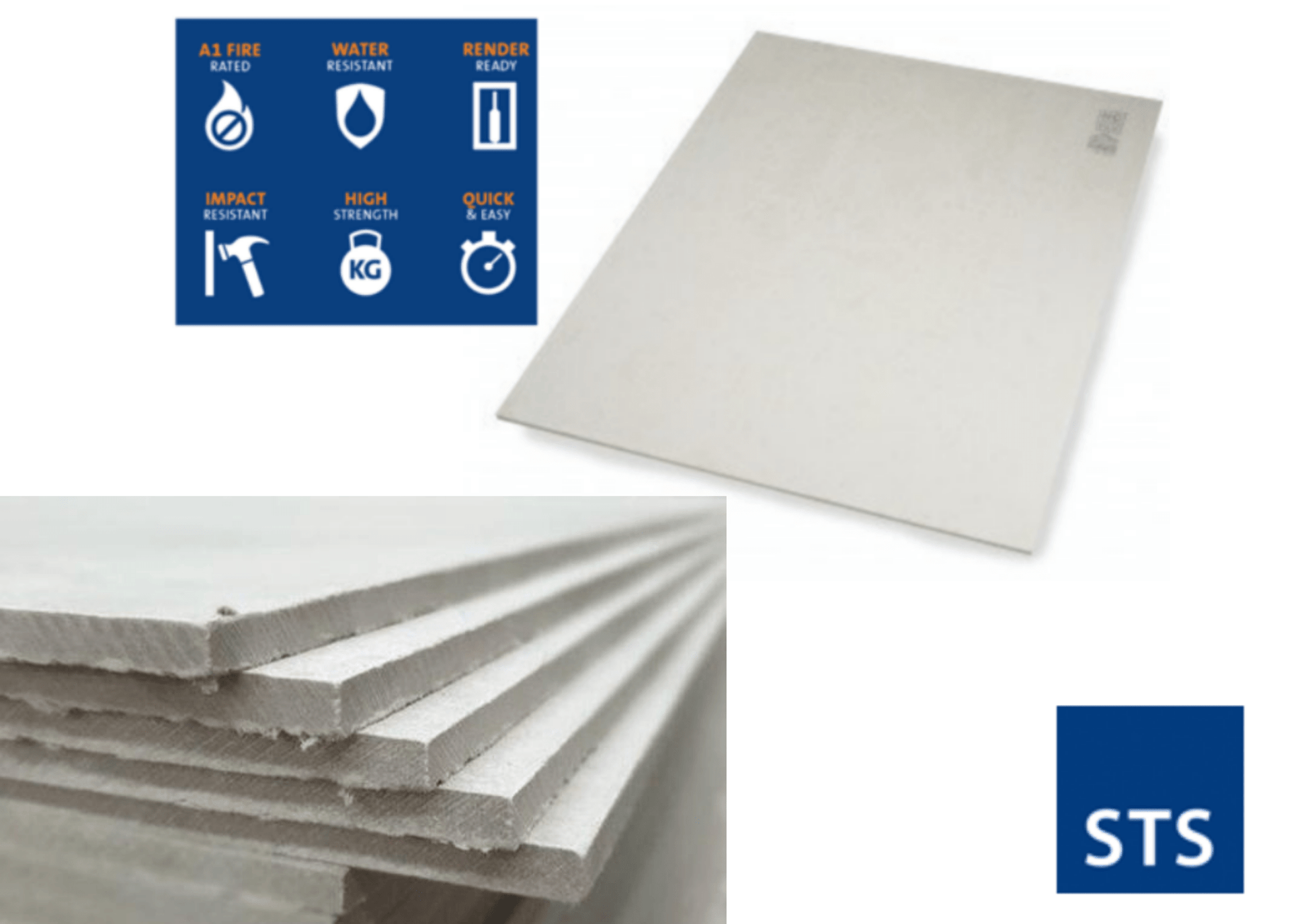 STS STS A1 Fire Rated Render Carrier Construction Cement Board 6mm, 9mm & 12mm STS Carrier Construction Cement Board 6mm, 9mm & 12mm |  Insulationuk.co.uk