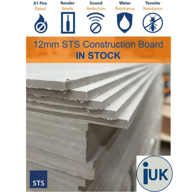 STS STS A1 Fire Rated Render Carrier Construction Cement Board 6mm, 9mm & 12mm