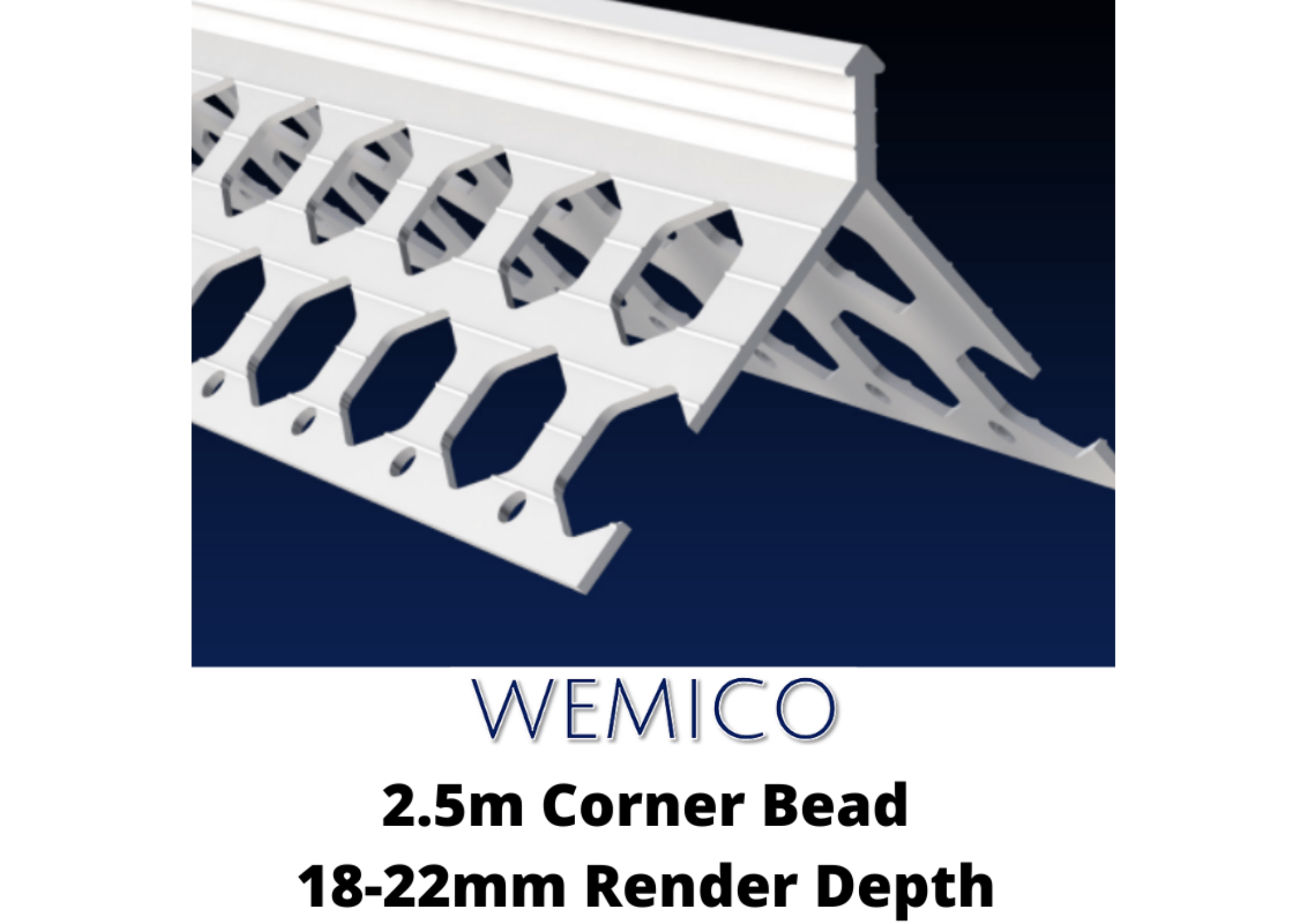 Wemico WHITE X 5 Wemico CB20 PVC Corner Bead 2.5m